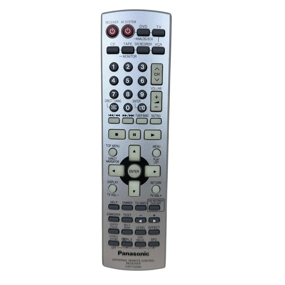 Panasonic EUR7722KB0 Universal Remote Control Receiver Silver Home Theater
